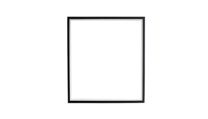 Picture frame with black and white frame.Transparent background.