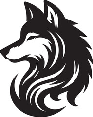 Wolf silhouette vector style with White Background