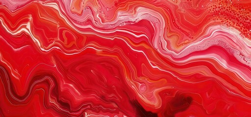 Abstract Red and White Swirling Design