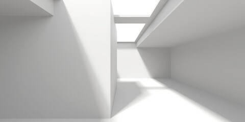 Obraz premium White elegant empty space. White wall room background. Abstract interior