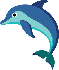 Dolphin line art illustration designed for kids to color 