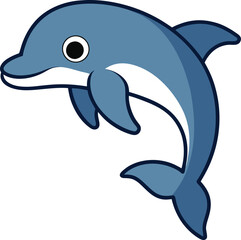 Obraz premium Dolphin line art for kids to color simple and playful design perfect for a fun coloring book activity
