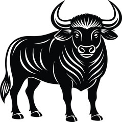 Explore buffalo art illustration with intricate details and  bringing out the natural grace and raw beauty of the buffalo
