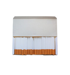 Cigarette Filters,Blank Tissue Paper,Cigarette Tubes with Yellow Filters, On White Background