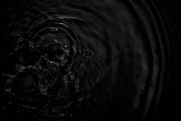 Image of black water surface with waves.