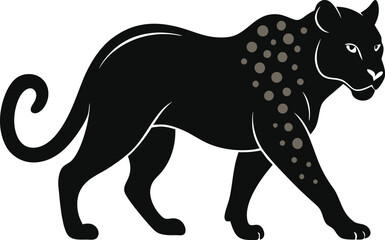 Fototapeta premium Jaguar art illustration showcasing the fierce beauty and power of the big cat with bold lines and vivid details 