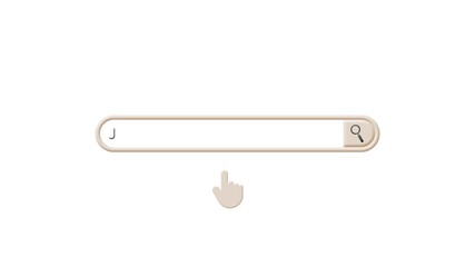 searching job online with search bar on website search engine. animation video isolated on alpha channel background.