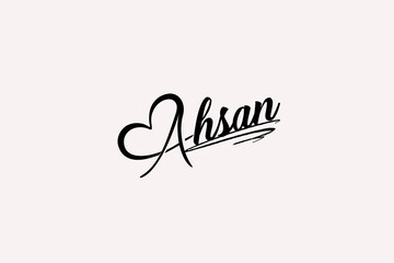 Ahsan Name signature with beautiful and stylish font