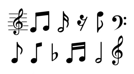 Musical note icon. Black note symbol on white background - vector. © Ірина Гринюк