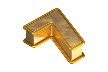 Top view shiny golden text 3D rendering font suitable for poster, web, advertising and modern design projects. Isometric number 7.