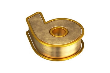  Isometric luxury gold font 3D rendering font suitable for poster, web, advertising and modern design projects. Number 6 from top in aged gold.