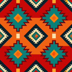 Navajo tribal ethnic American textile seamless pattern