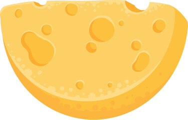 Flat cheese. Delicious dairy product, fresh farm market good. Italian or french cuisine, white and yellow cheese, decent vector icon