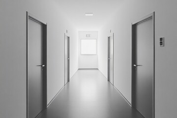 Dark Empty Hallway with Single Light Symbolizing Anxiety and Struggle in an Eerie Setting