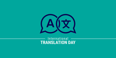 International Translation Day September 30, Creative unique graphic design social media post cover web Template for background, banner, card, poster, illustration
