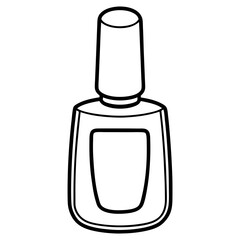 Simple Black-and-White Nail Polish Coloring Page for Kids – Bold Lines, No Extra Shapes, Vector Design