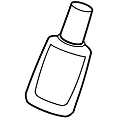 Simple Black-and-White Nail Polish Coloring Page for Kids – Bold Lines, No Extra Shapes, Vector Design