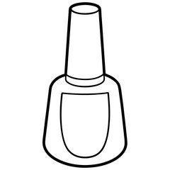 Simple Black-and-White Nail Polish Coloring Page for Kids – Bold Lines, No Extra Shapes, Vector Design
