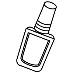 Simple Black-and-White Nail Polish Coloring Page for Kids – Bold Lines, No Extra Shapes, Vector Design