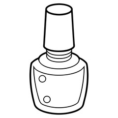 Simple Black-and-White Nail Polish Coloring Page for Kids – Bold Lines, No Extra Shapes, Vector Design