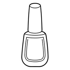 Simple Black-and-White Nail Polish Coloring Page for Kids – Bold Lines, No Extra Shapes, Vector Design