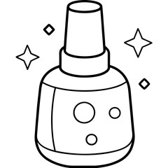 Simple Black-and-White Nail Polish Coloring Page for Kids – Bold Lines, No Extra Shapes, Vector Design