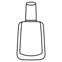Simple Black-and-White Nail Polish Coloring Page for Kids – Bold Lines, No Extra Shapes, Vector Design