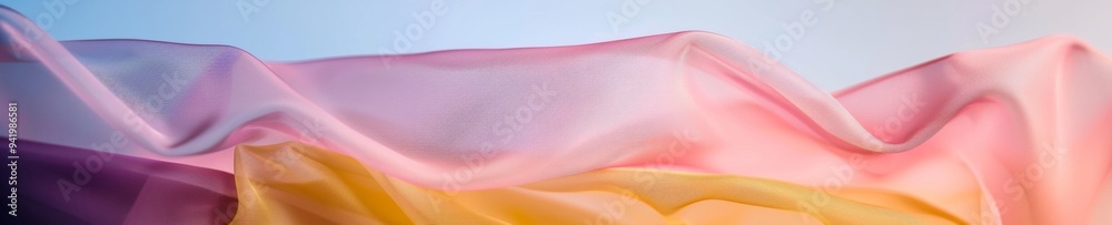 Poster Vibrant Futuristic Translucent Layers A Close-Up of Colorful Sheets in Daylight Creating Depth and Aesthetic