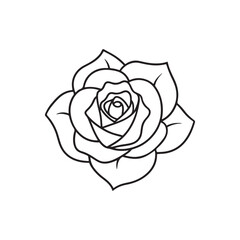 A rose vector silhouette of black and white rose