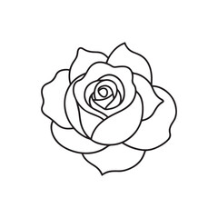 A rose vector silhouette of black and white rose