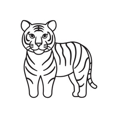 Tiger going line logo sign emblem pictoram vector illustration