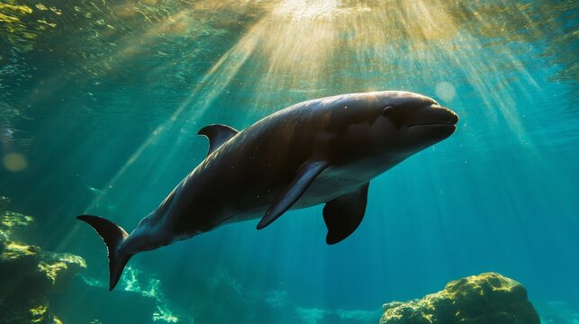 Vaquita: Critically Endangered Porpoise, Delicate Features, Rocky Reef Habitat