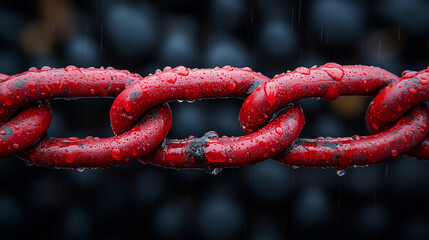A red broken chain symbolizing the breach of a secure connection.