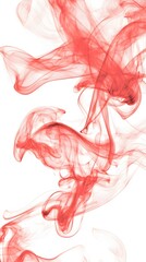 Fototapeta premium Red Smoke on White Background, Abstract Image, Texture, Pattern, Wallpaper, Cover and Screen of Smartphone, Cell Phone, Computer, Laptop, 9:16 and 16:9 Format