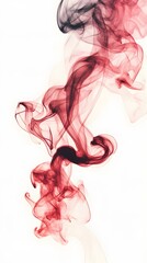 Fototapeta premium Red Smoke on White Background, Abstract Image, Texture, Pattern, Wallpaper, Cover and Screen of Smartphone, Cell Phone, Computer, Laptop, 9:16 and 16:9 Format