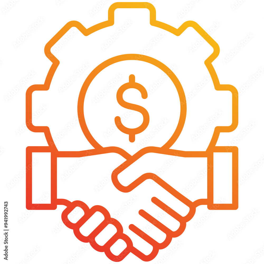 Wall mural business partnership icon