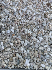  Garden grey gravel or stone river pebbles as background.