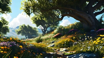 A Peaceful Environment with A Beautiful Forest Scenario