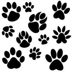 Various Animal Paw Print Vector Designs