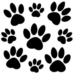 Various Animal Paw Print Vector Designs