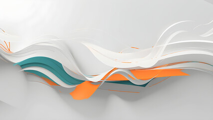 Obraz premium teal orange white 3d curves abstract background