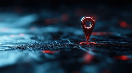 A 3D location pin stands out on an abstract, digital map background, symbolizing modern navigation technologies and the importance of precise geographic information.