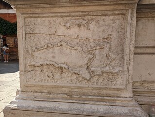A relief city plan of Zadar, Italy, Venice on 19-06-2023 