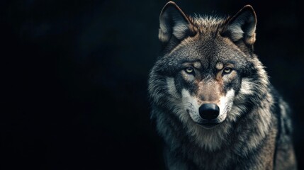 Obraz premium A close up of a wolf