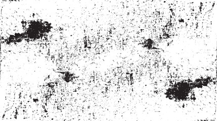Monochrome texture composed of irregular graphic elements. Distressed uneven grunge background. Abstract vector illustration. Overlay for interesting effect and depth. Isolated on white background.