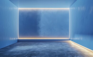 Obraz premium Universal Minimalistic Blue Background with Built-In Lighting, Ideal for Presentations with a Clean and Elegant Aesthetic