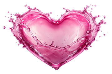 Pink water heart png
