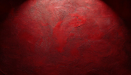 Fototapeta premium Red textured wall with spotlight. Abstract decorative stucco backdrop.