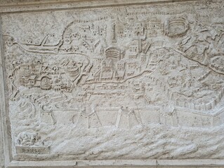 A relief city plan of Rome, Venice, Italy on 19-06-2023