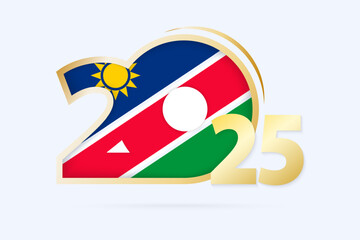 Year 2025 with Namibia Flag pattern.